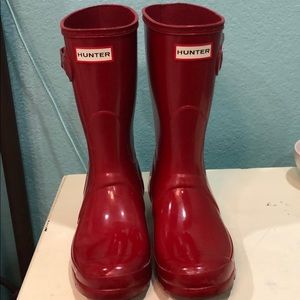 Red Short Hunter Rain Boots